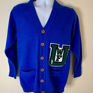 Vintage Varsity Sweater Men's Small Blue University of West Florida for Track